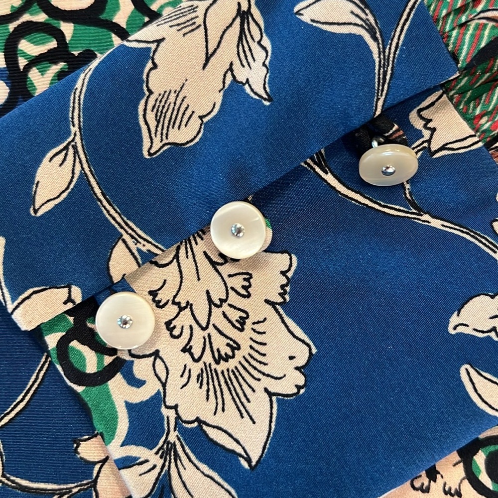 Veronica Beard Patchwork Multi Colored Silk Blous… - image 4